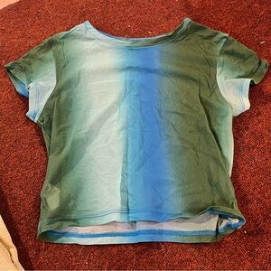 Aerie mesh green and blue hue t shirt
